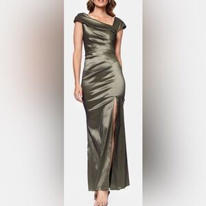 Xscape One Shoulder Metallic Gown